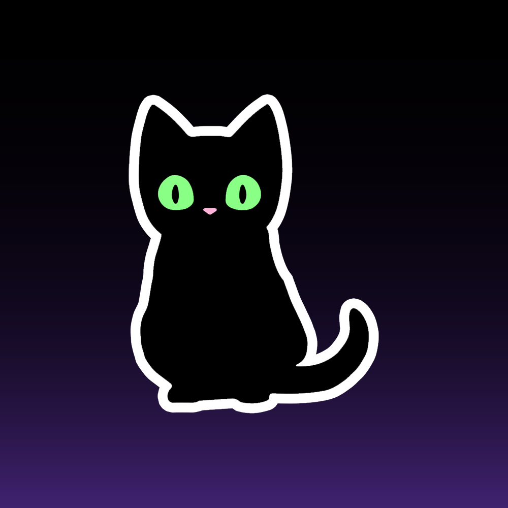 Kawaii Black Cat Sticker